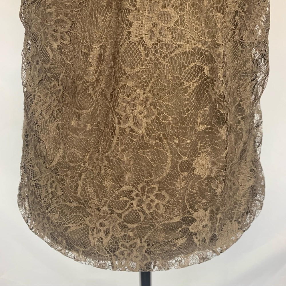 Express Camisole Lace New Year’s Eve Racer Back Tank Lined BlousonHem Y2K Taup S - Picture 9 of 12